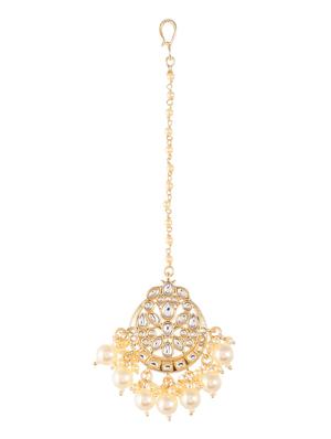 gold brass maang teekas & passa - 18373751 - Standard Image - 2