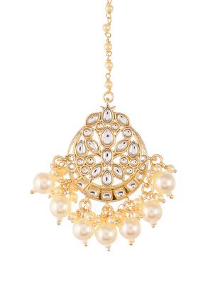 gold brass maang teekas & passa - 18373751 - Standard Image - 3