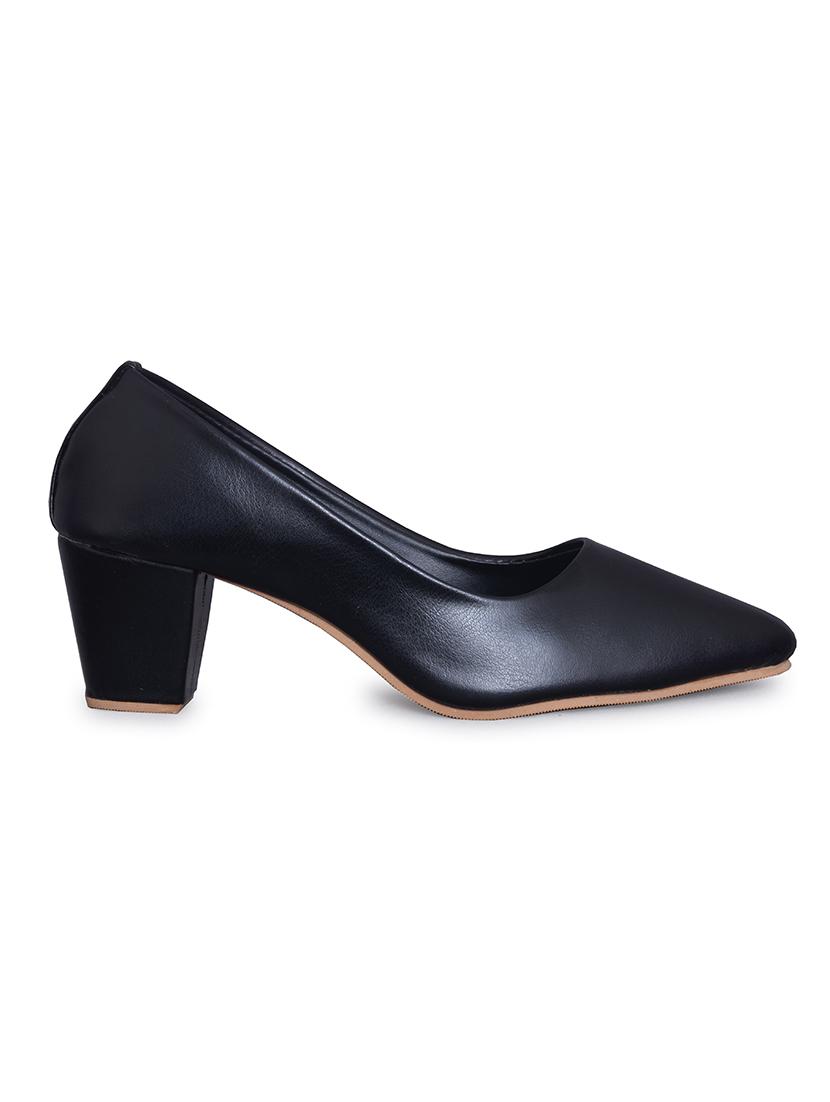 black leatherette slip on pumps - 18374545 - Zoom Image - 2