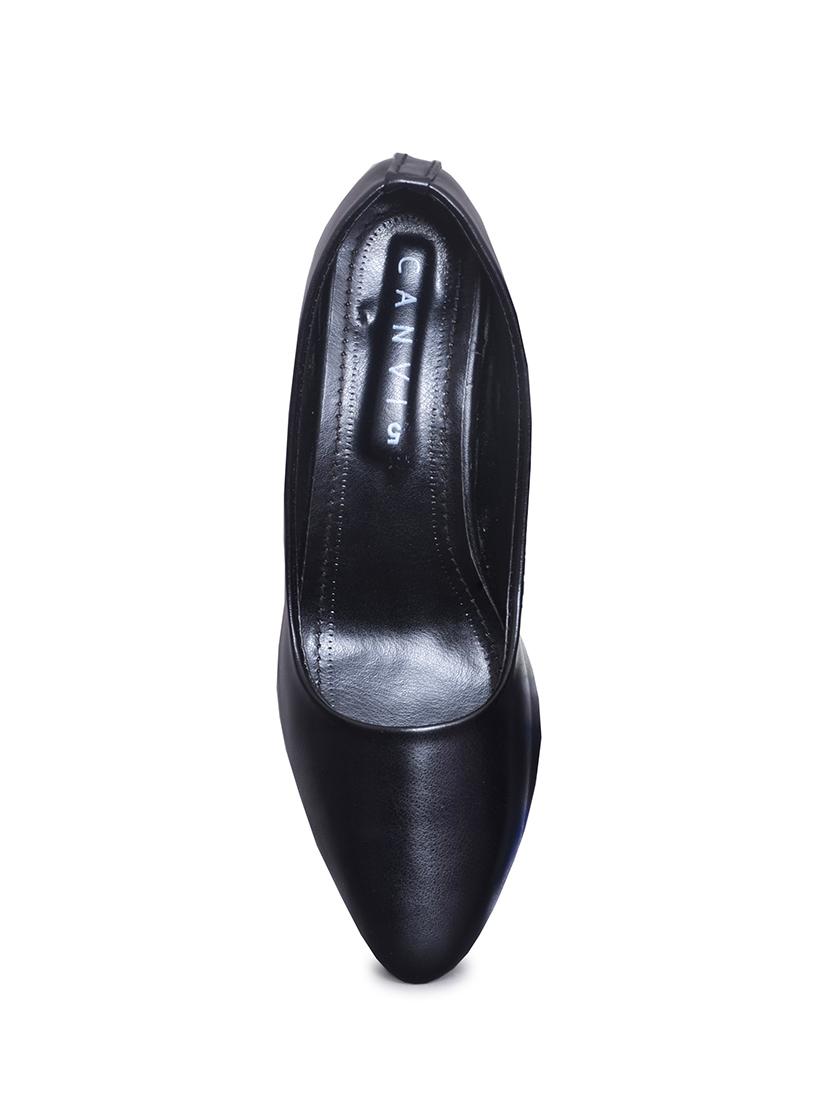 black leatherette slip on pumps - 18374545 - Zoom Image - 4