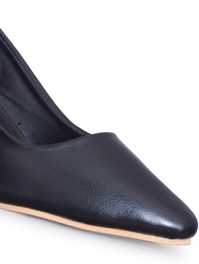 black leatherette slip on pumps - 18374545 - Zoom Image - 5
