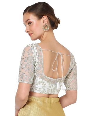 silver net embroidered blouse - 18374602 - Standard Image - 3