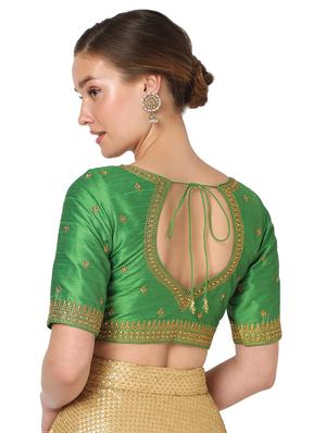 green silk embroidered blouse - 18374628 - Standard Image - 3