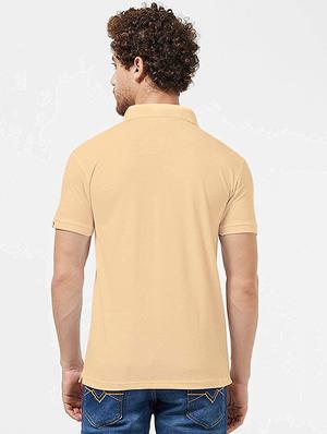beige solid polo t-shirt - 18374674 - Standard Image - 3