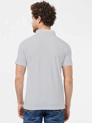 grey solid polo t-shirt - 18374679 - Standard Image - 3