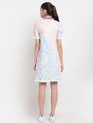 polo neck tie & dye shirt dress - 18375435 - Standard Image - 3