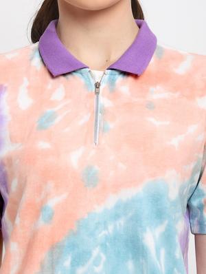 polo neck tie & dye shirt dress - 18375435 - Standard Image - 5