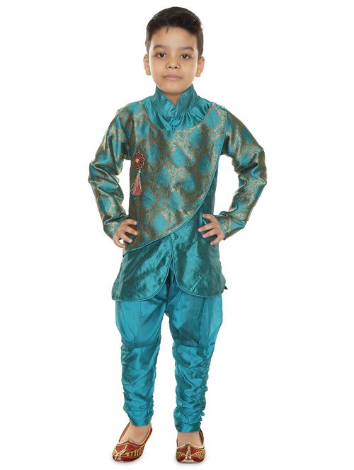 teal printed kurta pajama set - 18375547 - Very Small Image - 1