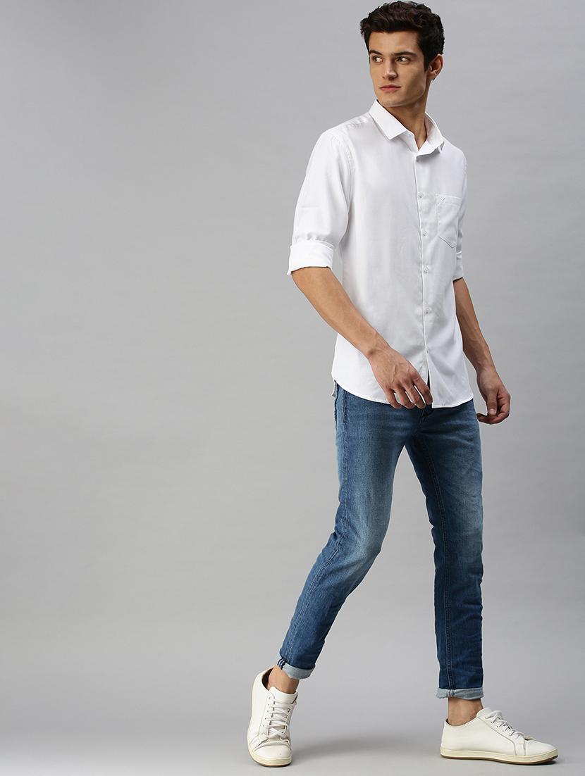 white solid casual shirt - 18376026 - Zoom Image - 4