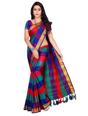 set 3 combo saree with blouse - 18376596 - Standard Image - 4