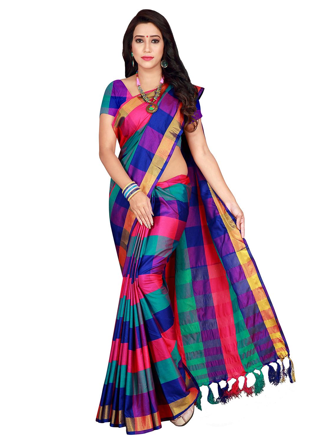 set 3 combo saree with blouse - 18376602 - Zoom Image - 3