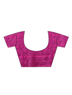 magenta printed saree with blouse - 18376625 - Standard Image - 5