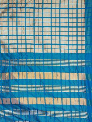blue printed saree with blouse - 18376631 - Standard Image - 5