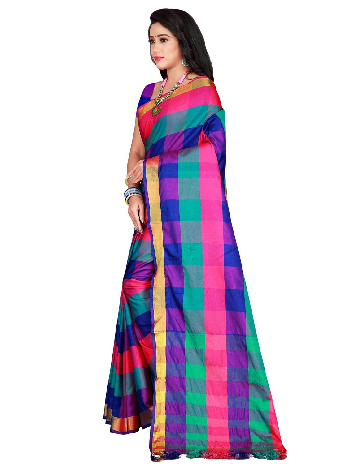 set of 2 combo saree with blouse - 18376679 - Zoom Image - 6