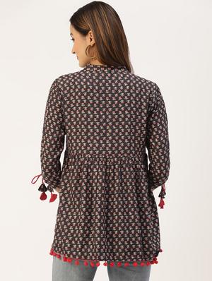 grey printed regular top - 18376954 - Standard Image - 3