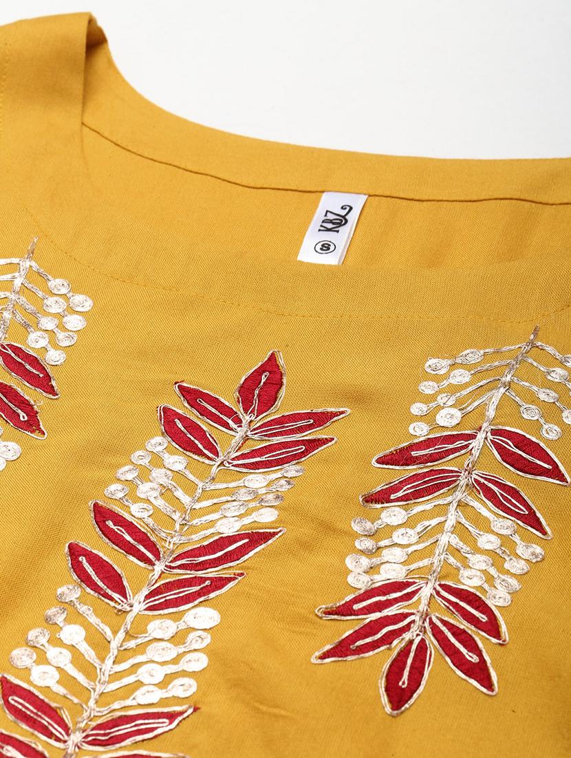 yellow solid asymmetric kurta - 18376988 - Zoom Image - 5