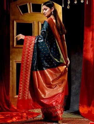 self designed woven saree with blouse - 18378127 - Standard Image - 2