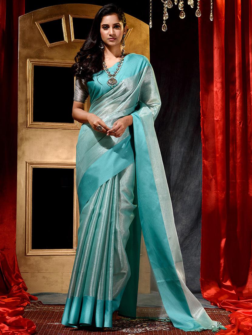 self design woven saree with blouse - 18378175 - Zoom Image - 1