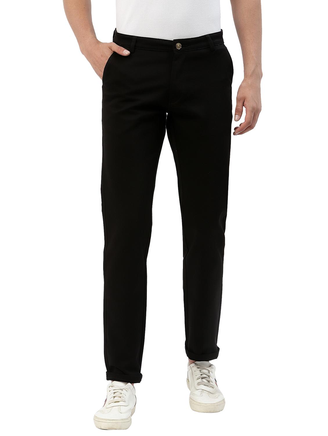 black solid casual trouser - 18378478 - Zoom Image - 1