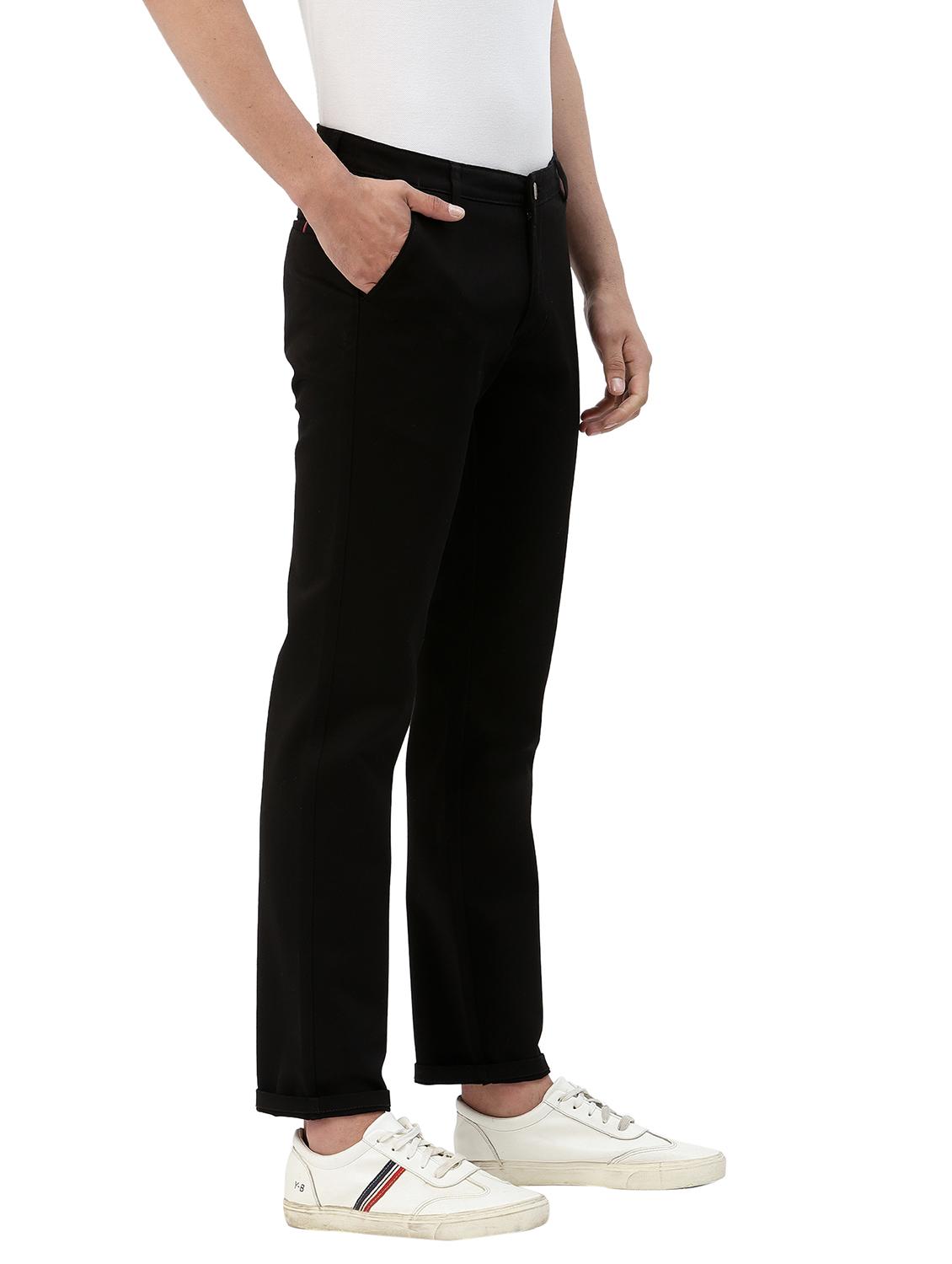 black solid casual trouser - 18378478 - Zoom Image - 2