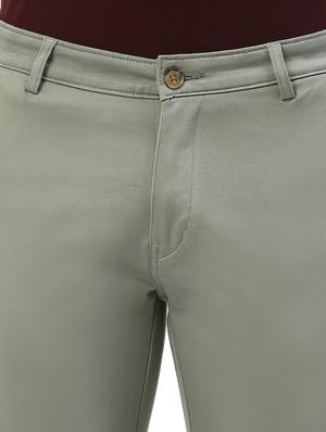 green solid casual trouser - 18378481 - Standard Image - 6