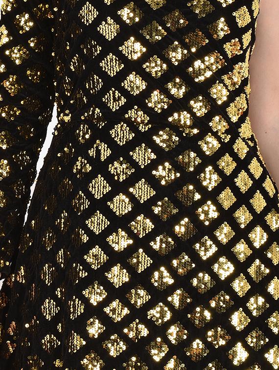 single sleeved embellished a-line dress - 18378530 - Zoom Image - 5
