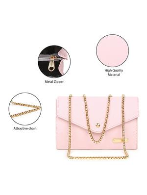 pink textured regular sling bag - 18378689 - Standard Image - 5