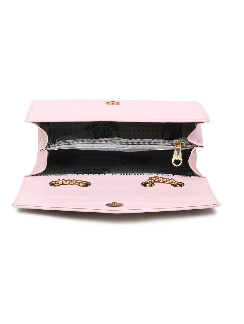 pink textured regular sling bag - 18378689 - Zoom Image - 3