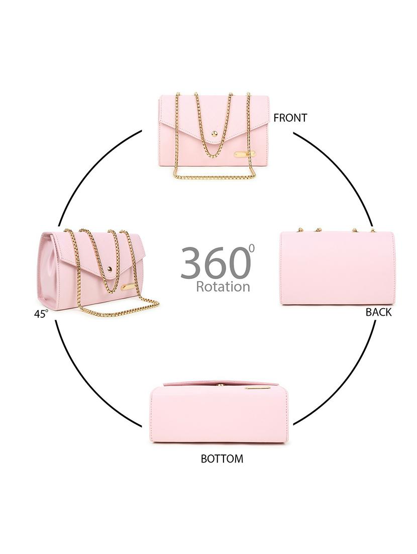pink textured regular sling bag - 18378689 - Zoom Image - 6
