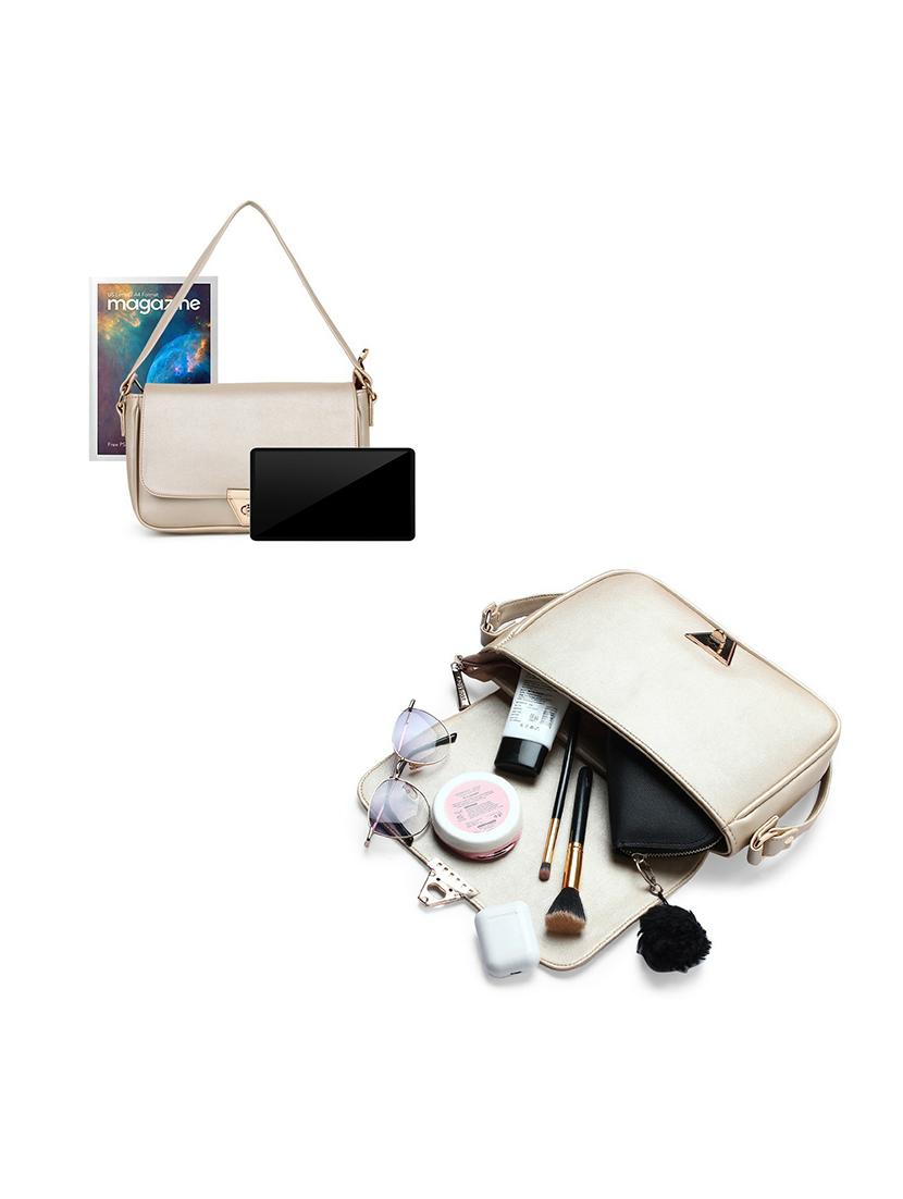 white solid regular sling bag - 18378709 - Zoom Image - 4
