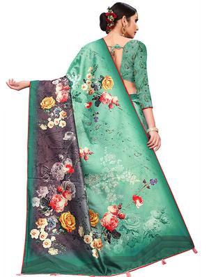 floral printed saree with blouse - 18378771 - Standard Image - 2