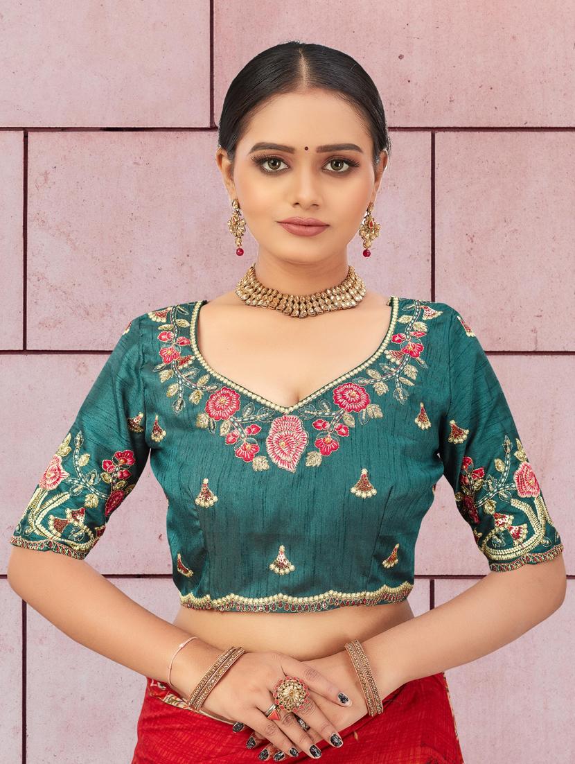 blue art silk embroidered blouse - 18379654 - Zoom Image - 1
