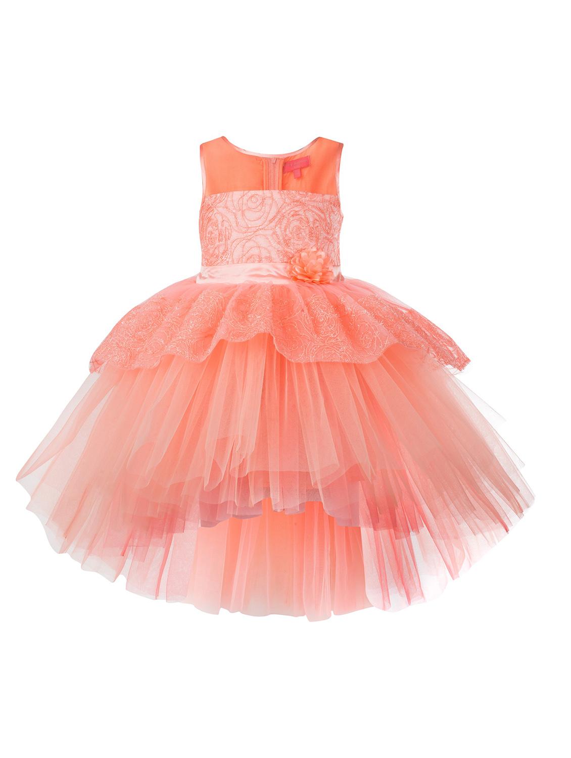orange net frock - 18379930 - Zoom Image - 1