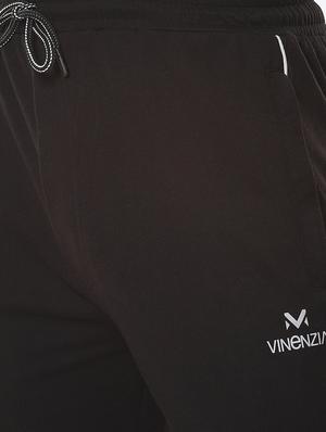 black solid flat front casual trouser - 18380901 - Standard Image - 4