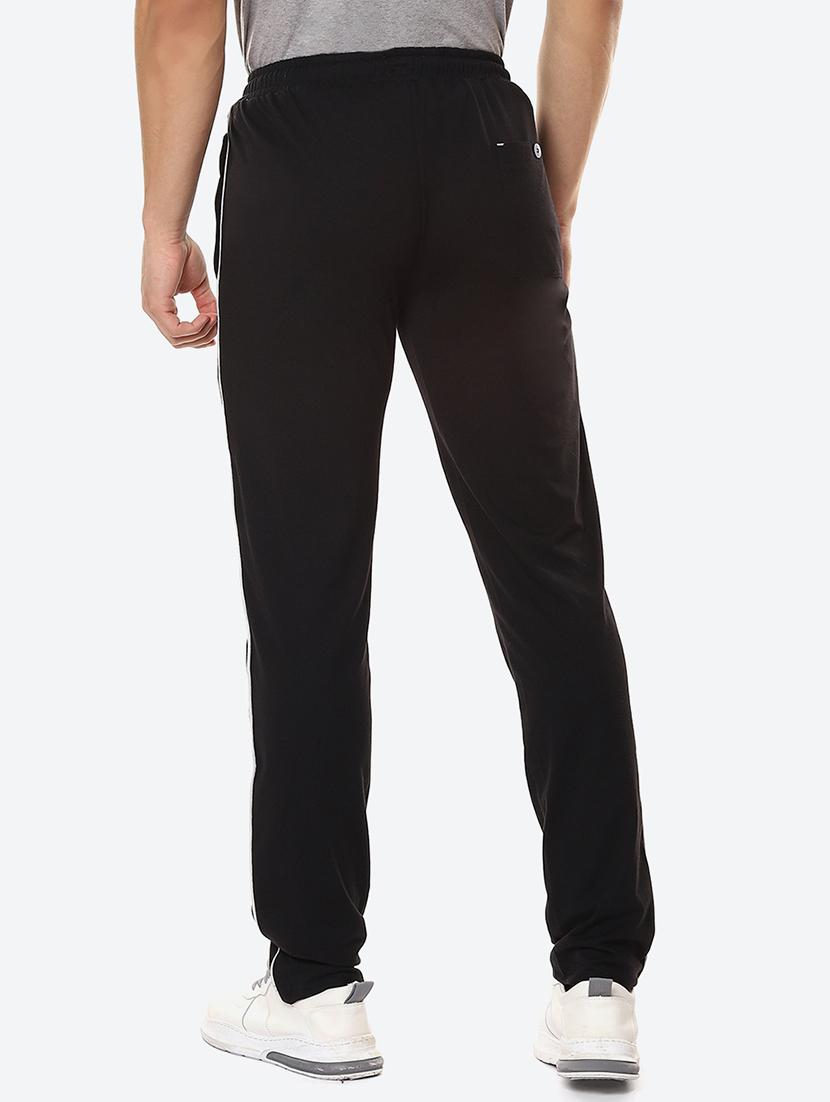 black solid flat front casual trouser - 18380901 - Zoom Image - 3