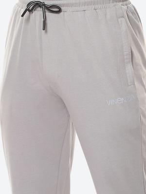grey solid flat front casual trouser - 18380904 - Standard Image - 4