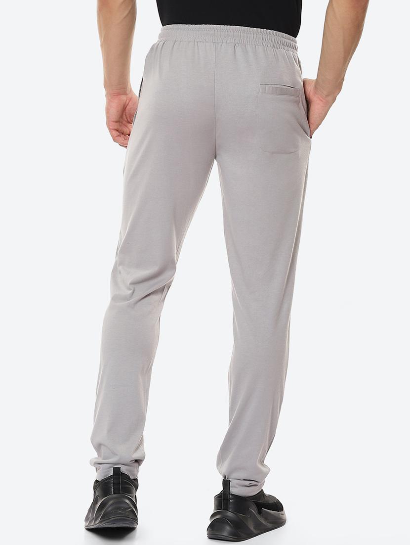 grey solid flat front casual trouser - 18380904 - Zoom Image - 3