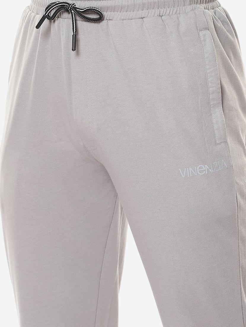 grey solid flat front casual trouser - 18380904 - Zoom Image - 4