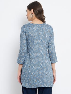 floral straight kurti - 18381048 - Standard Image - 3