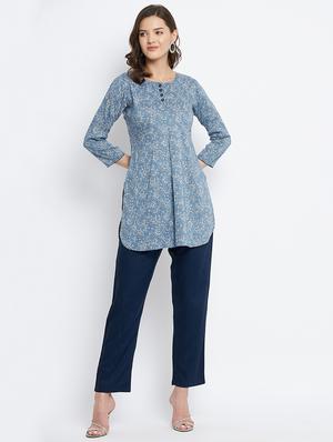 floral straight kurti - 18381048 - Standard Image - 4