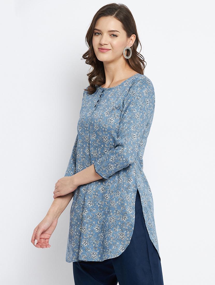 floral straight kurti - 18381048 - Zoom Image - 2
