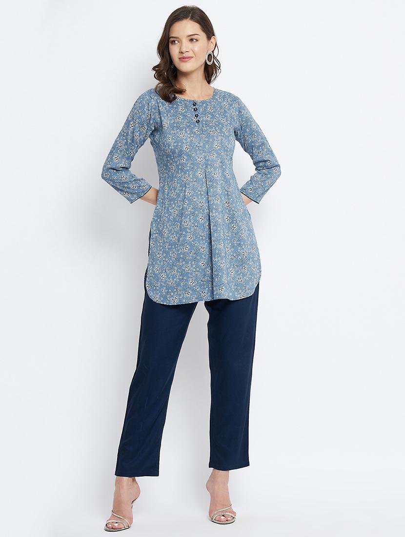 floral straight kurti - 18381048 - Zoom Image - 4