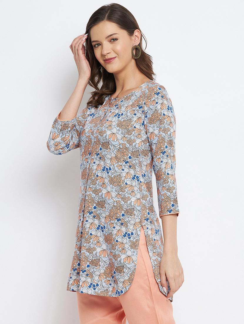 multi colored printed straight kurti - 18381050 - Zoom Image - 2