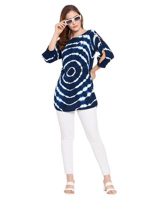 boat neck shibori regular tunic - 18381058 - Standard Image - 4