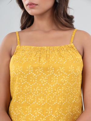 gianna cotton printed sleeveless kurta sharara set-yellow - 18381090 - Standard Image - 6