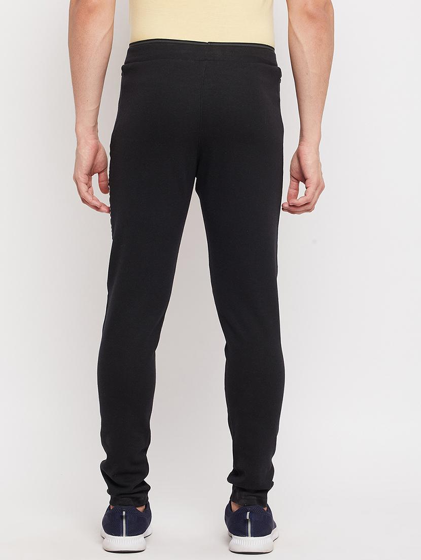 black solid full length track pant - 18381406 - Zoom Image - 3