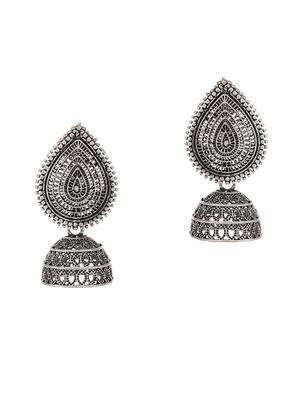 silver brass jhumka earring - 18381779 - Standard Image - 3