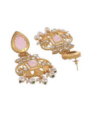 gold brass studs earring - 18381781 - Standard Image - 3