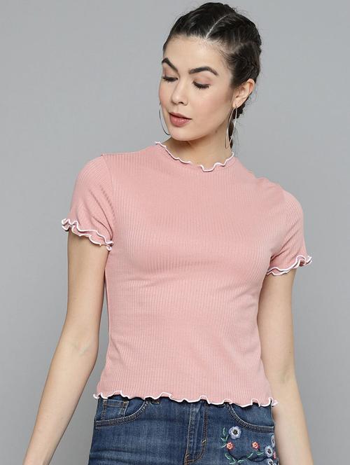 short sleeved solid regular top - 18381908 - Standard Image - 1