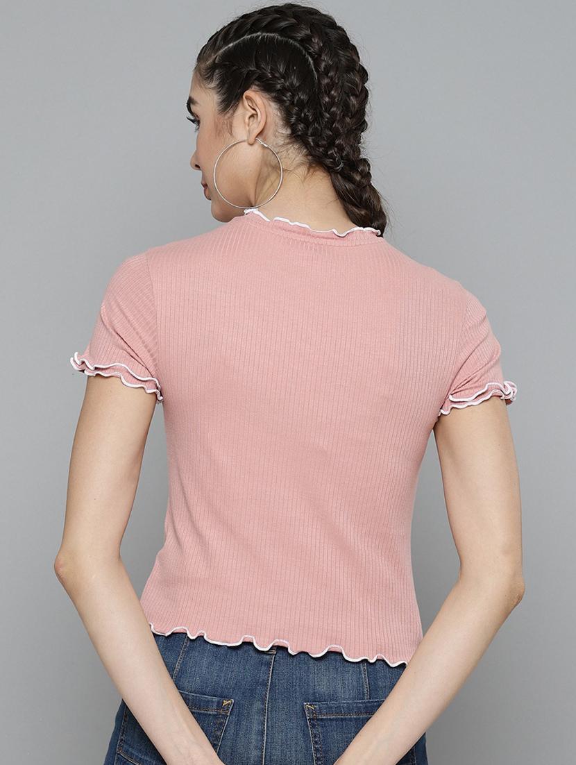 short sleeved solid regular top - 18381908 - Zoom Image - 3